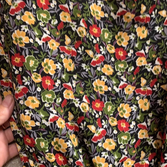 1940s Black & Multicolor Floral Print Midi Dress - Picture 5 of 13